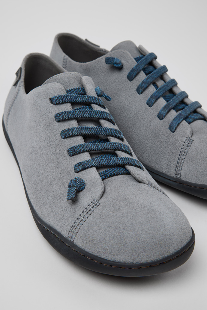 Close-up view of Peu Gray Nubuck Men's Shoes.