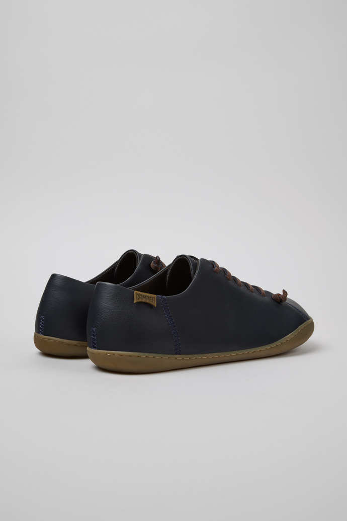 Back view of Peu Blue Leather Men's Shoes.