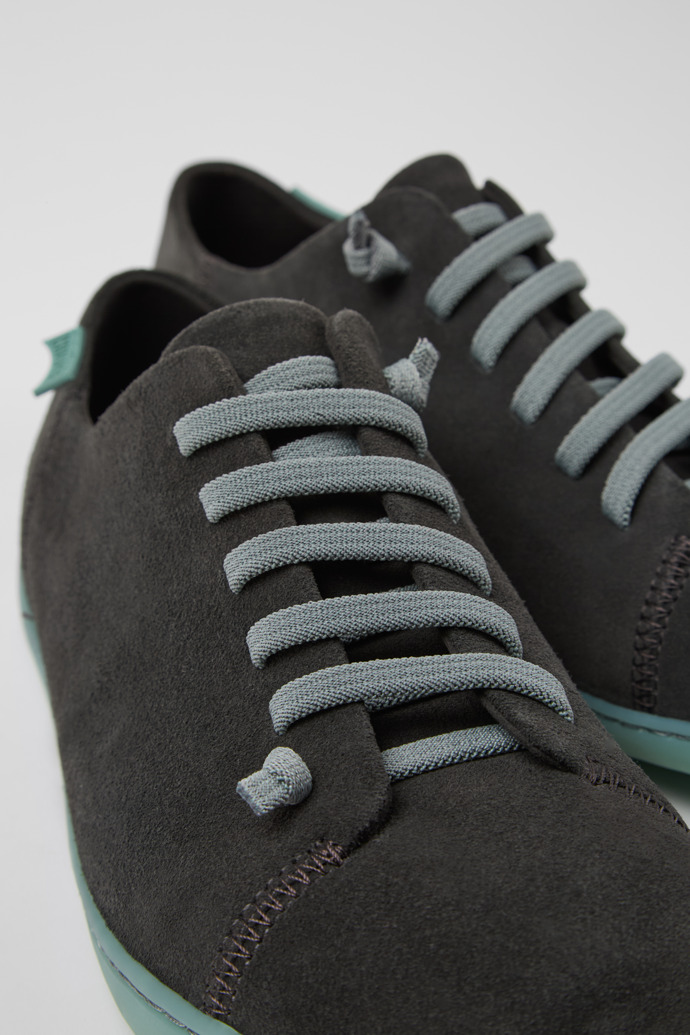 Close-up view of Peu Gray Nubuck Shoes for Men.