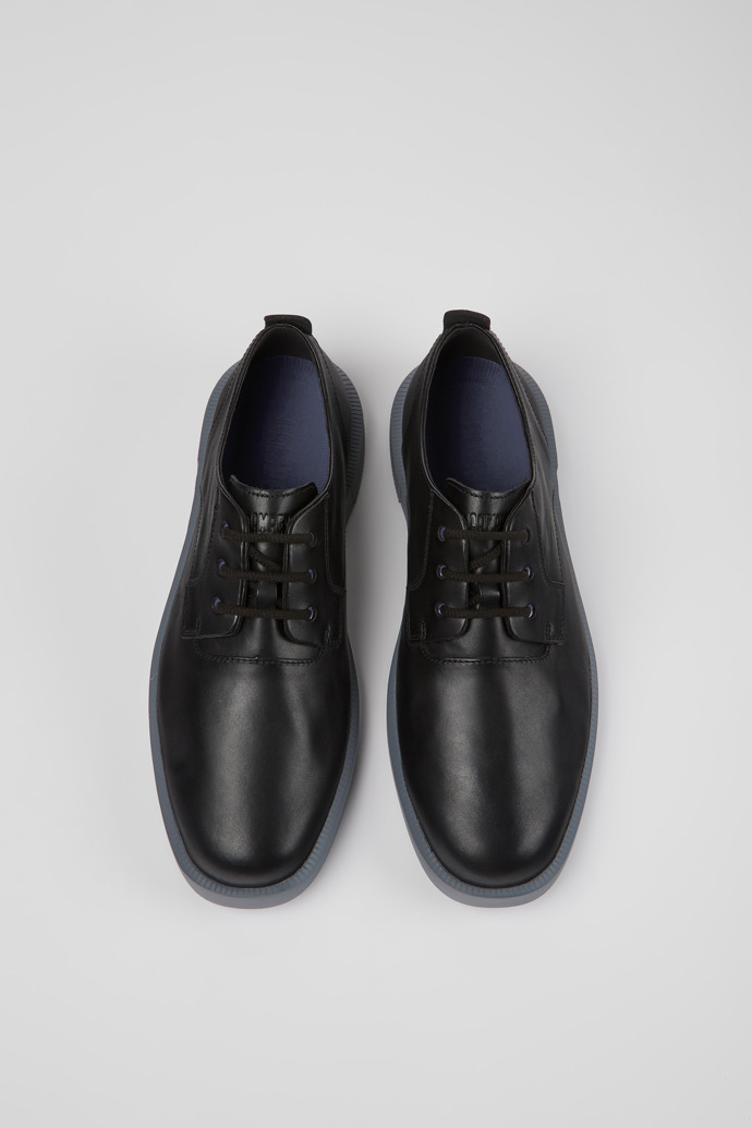 Overhead view of Bill Men’s black shoes with laces