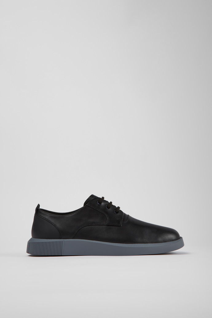 Image of Side view of Bill Men’s black shoes with laces