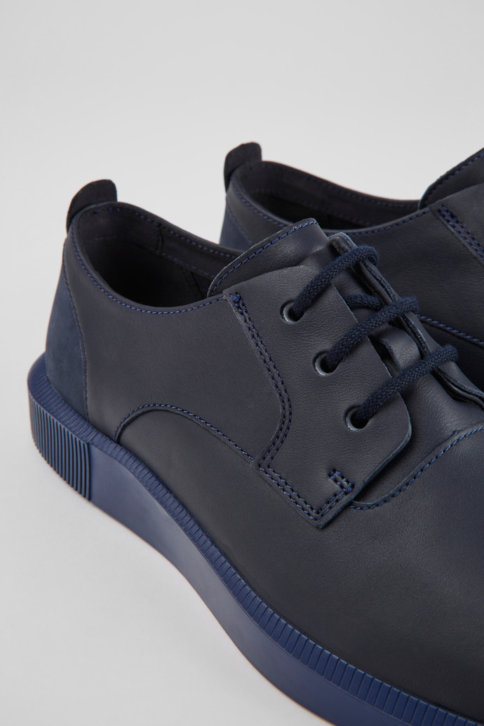 Close-up view of Bill Men’s navy shoes with laces