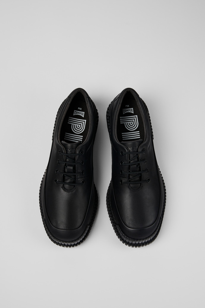 Pix Zapatos de cordones de piel en color negro