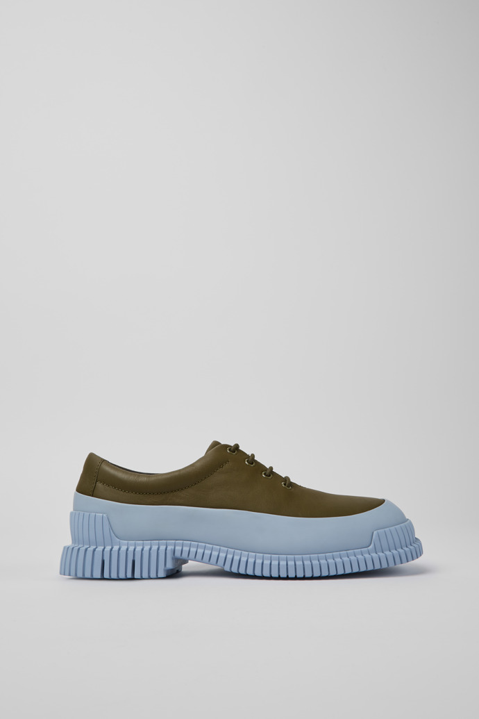 Pix Zielono-niebieskie skórzane buty męskie