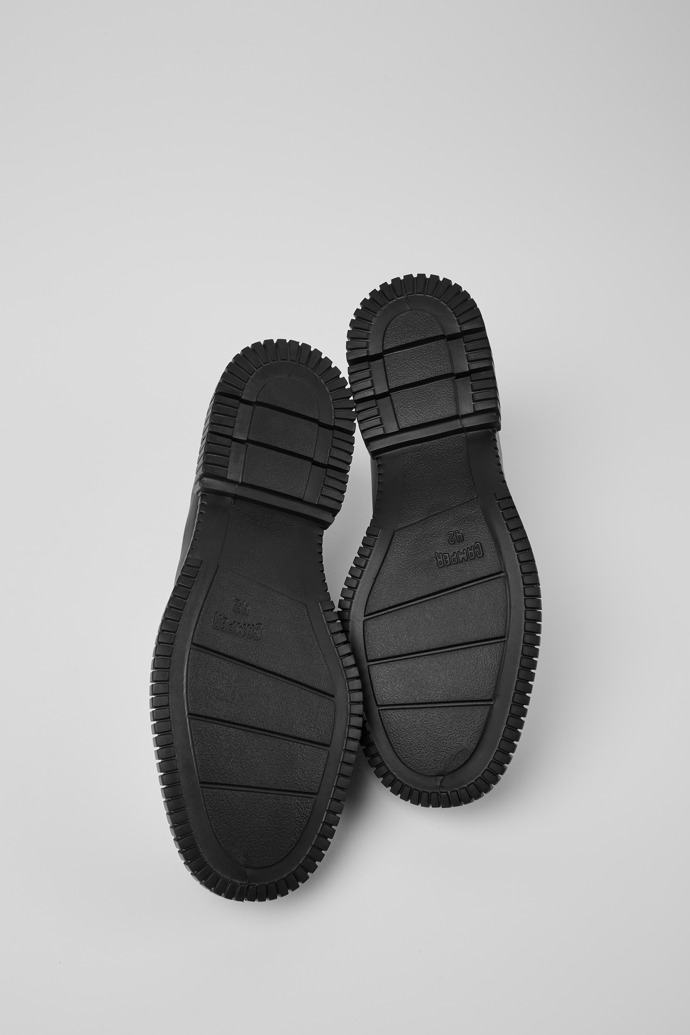 Pix Λευκά και μαύρα δερμάτινα ανδρικά παπούτσια με κορδόνια