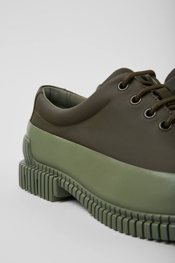 Close-up view of Pix Green shoes for men