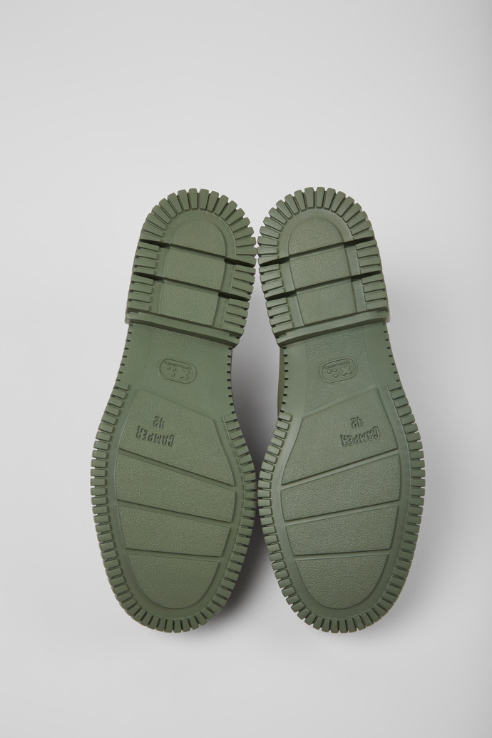 The soles of Pix Green shoes for men