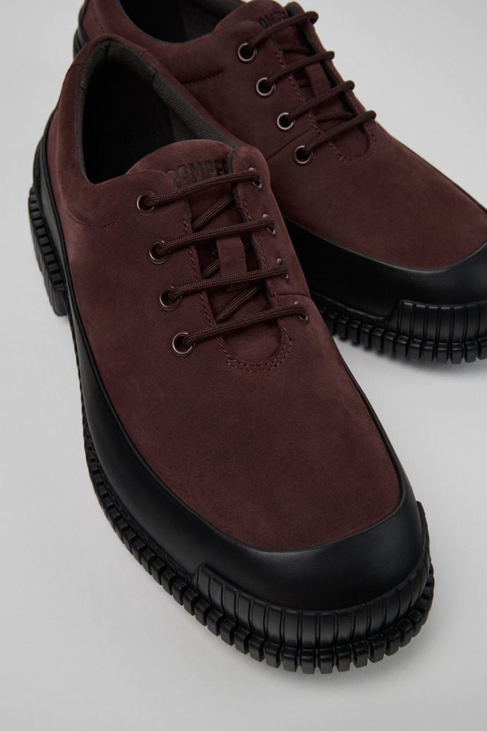 Close-up view of Pix Multicolor Nubuck and Leather Shoes for Men.