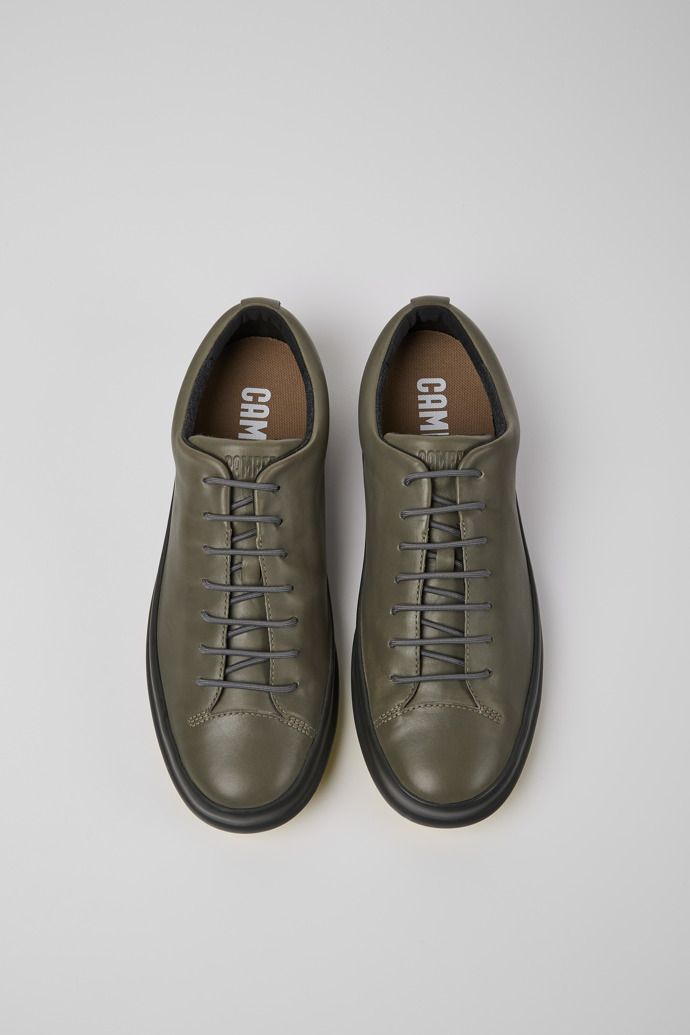 Overhead view of Chasis Grey leather shoes for men