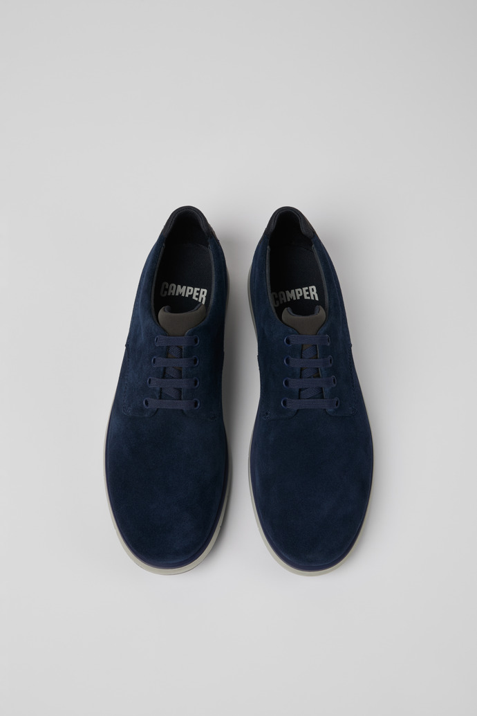 Smith Pantofi albaștri din piele și material textil pentru bărbați.
