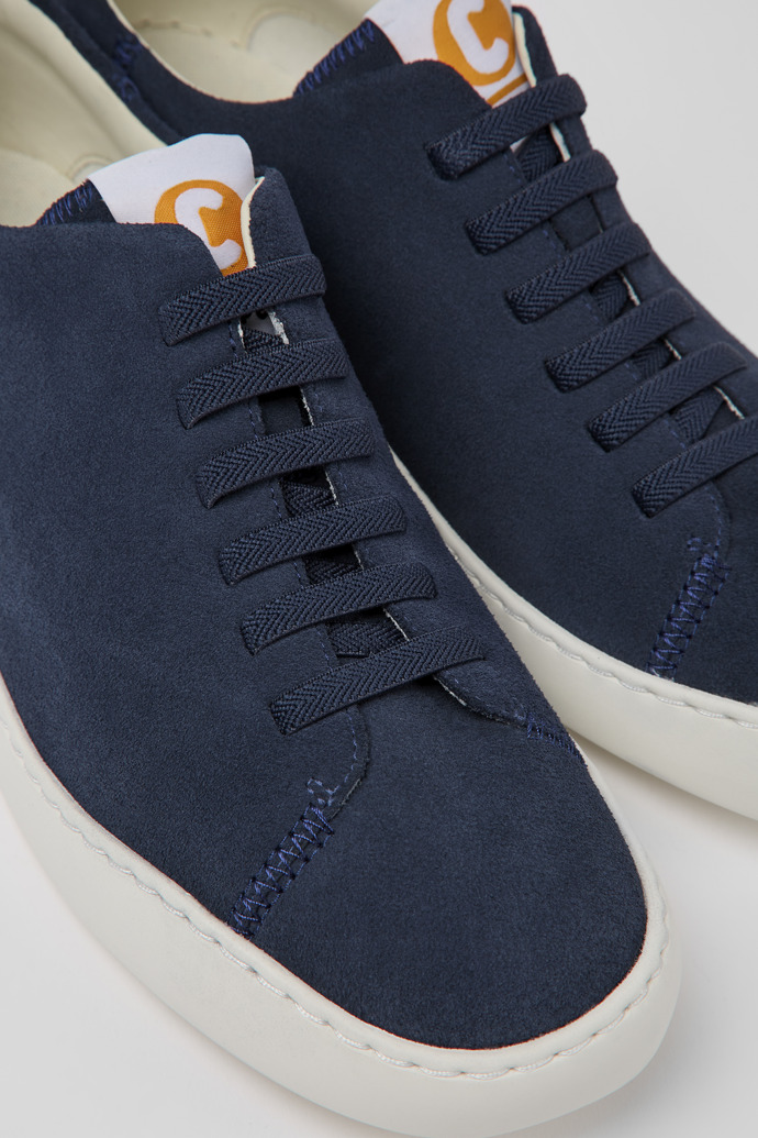 Close-up view of Peu Touring Blue sneaker for men