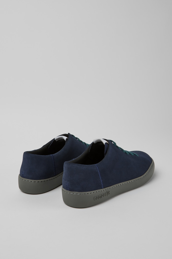 Back view of Peu Touring Blue suede men's sneakers