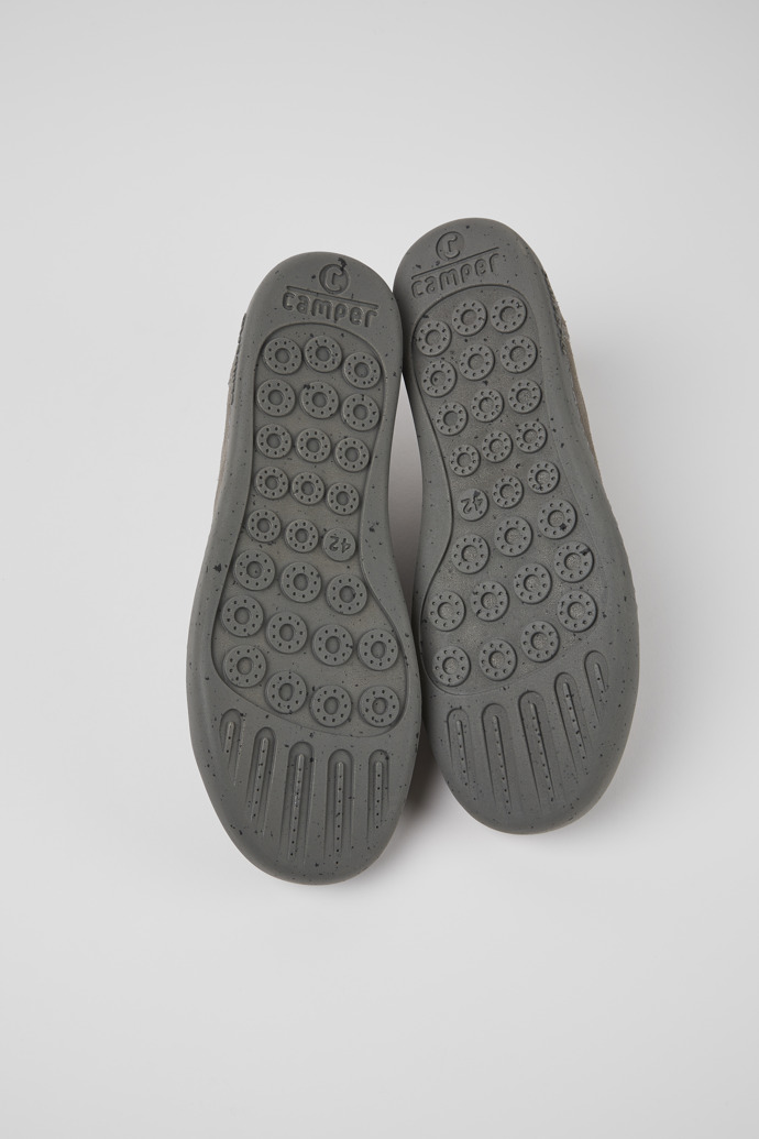 The soles of Peu Touring Gray nubuck sneakers for men