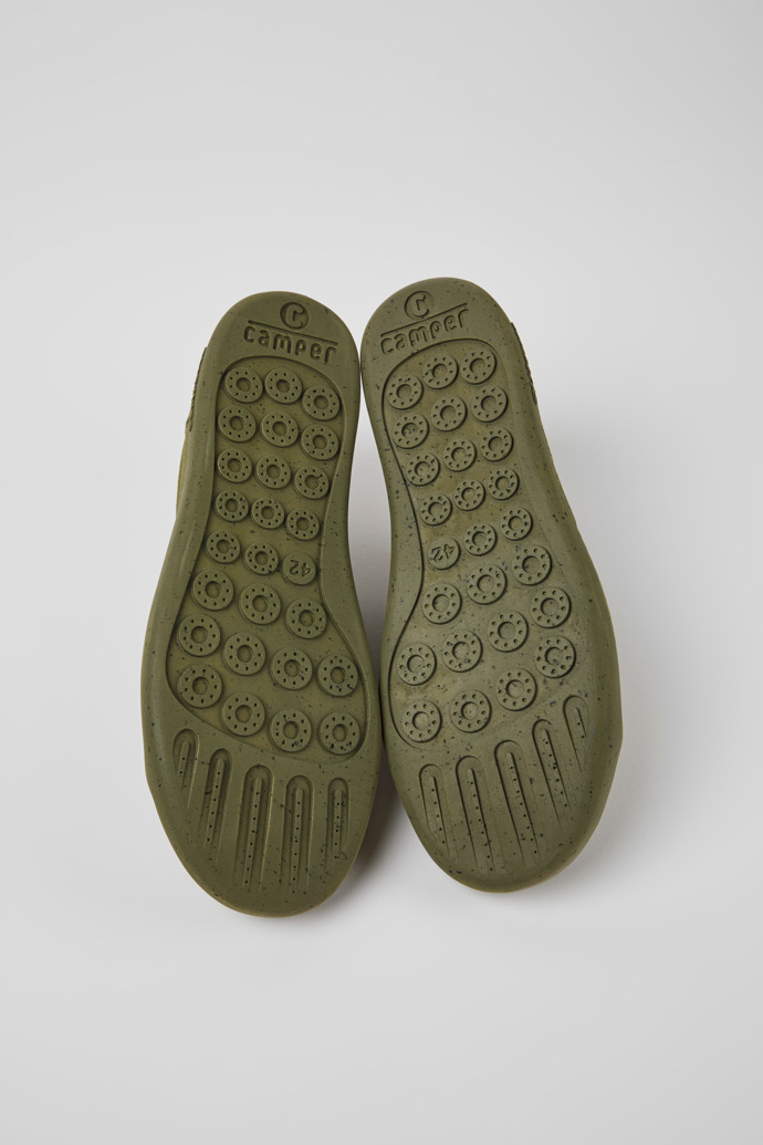 The soles of Peu Touring Green nubuck sneakers for men