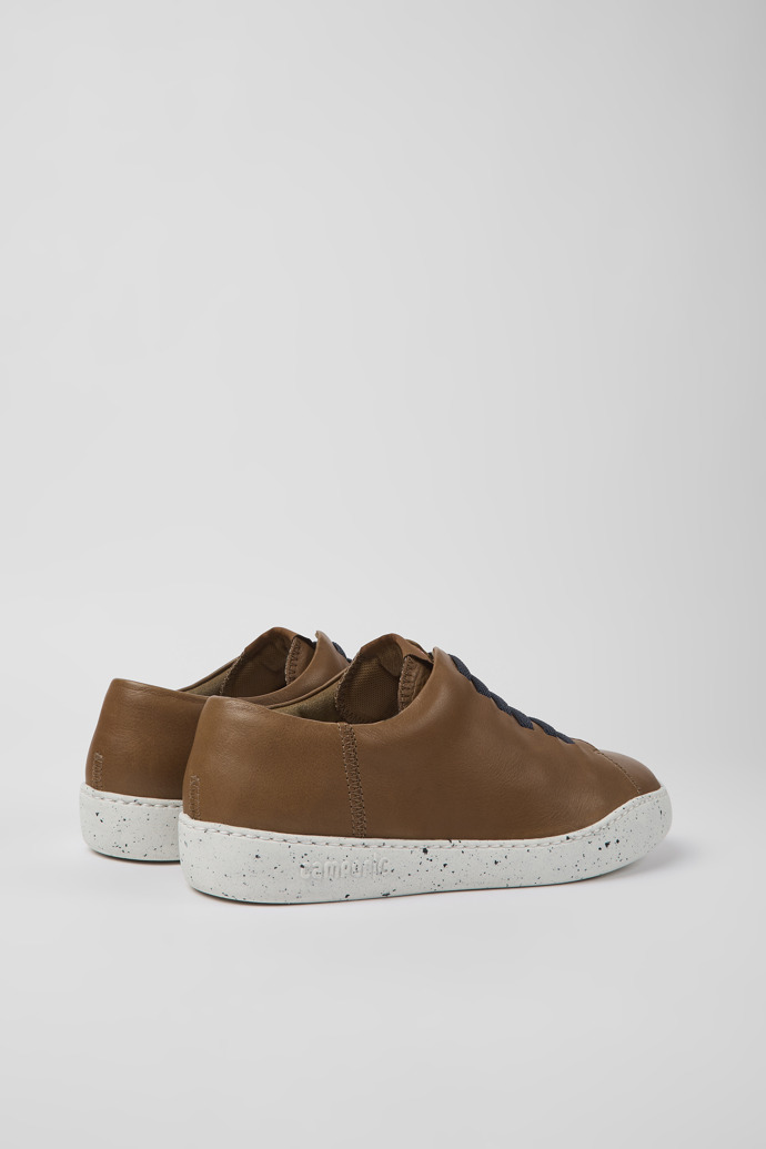 Back view of Peu Touring Brown leather sneakers for men