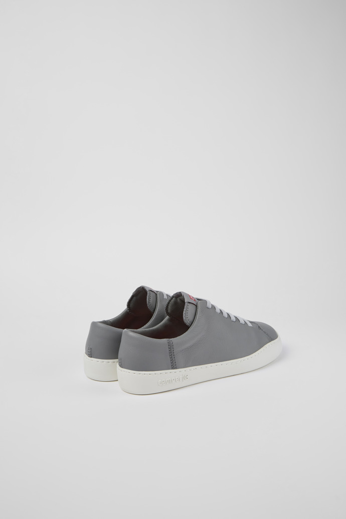 Back view of Peu Touring Gray Leather Sneaker for Men