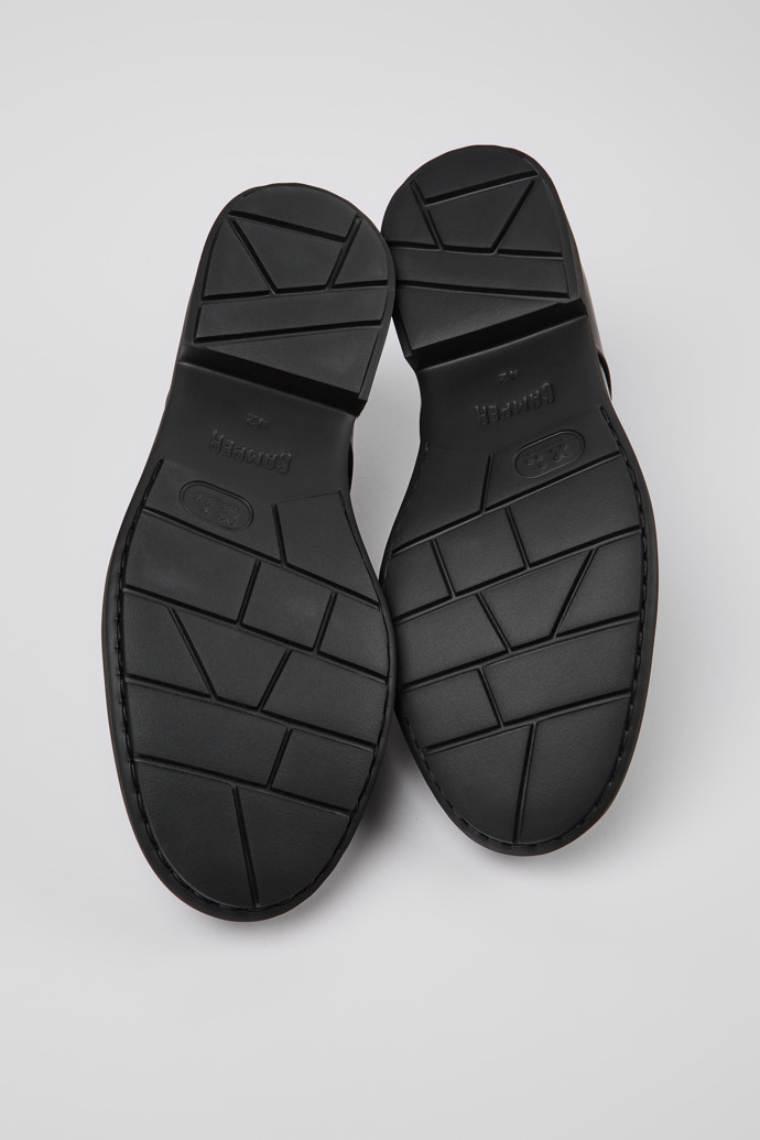 Twins Sapatos com atacadores em couro pretos para homem