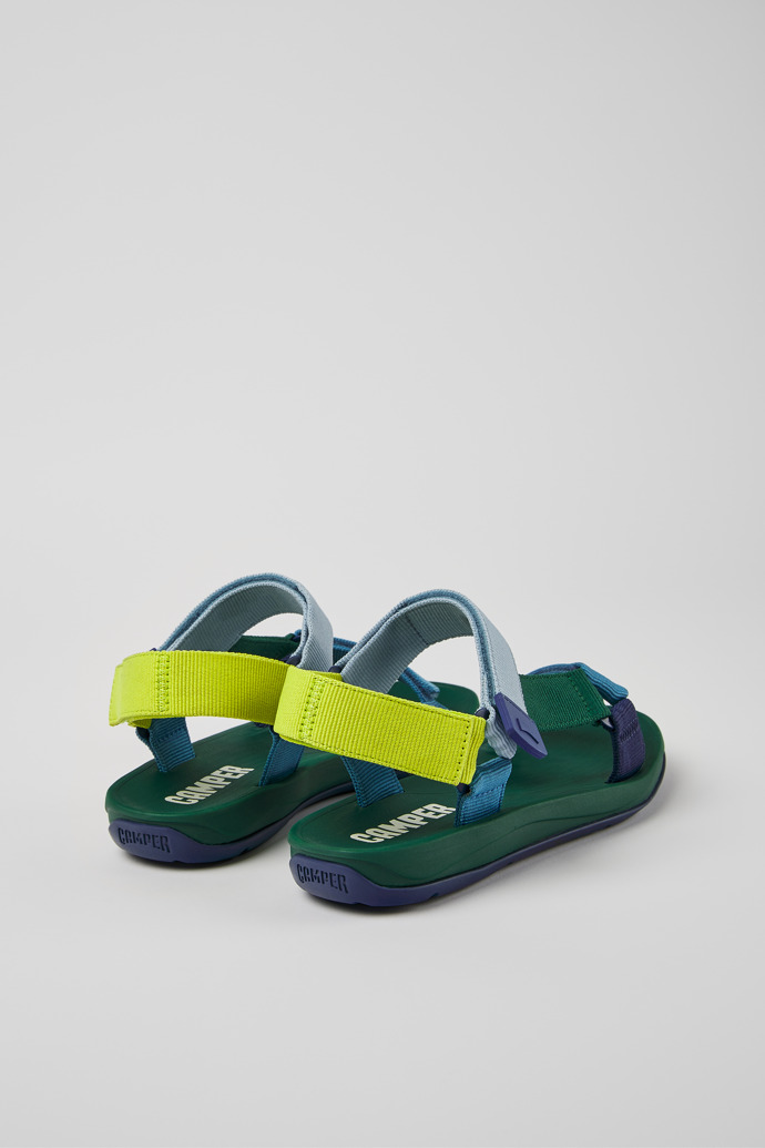 Back view of Match Multicolored textile sandals for men