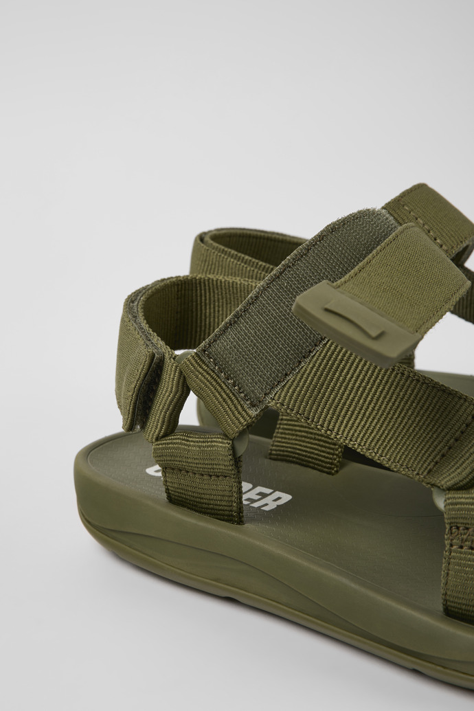 Close-up view of Match Green Textile Sandal for Men