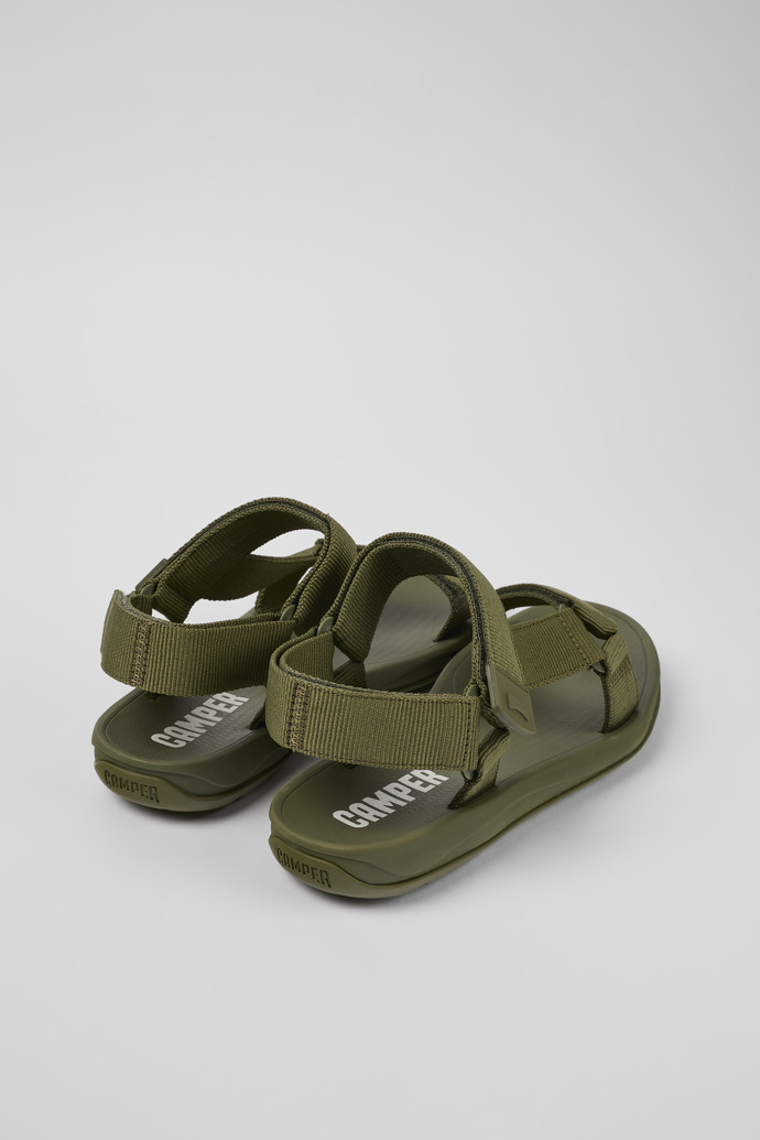 Back view of Match Green Textile Sandal for Men
