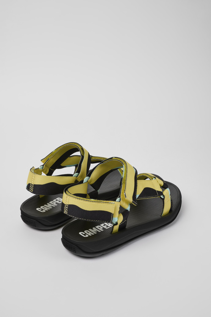 Back view of Match Multicolored Textile Sandal for Men