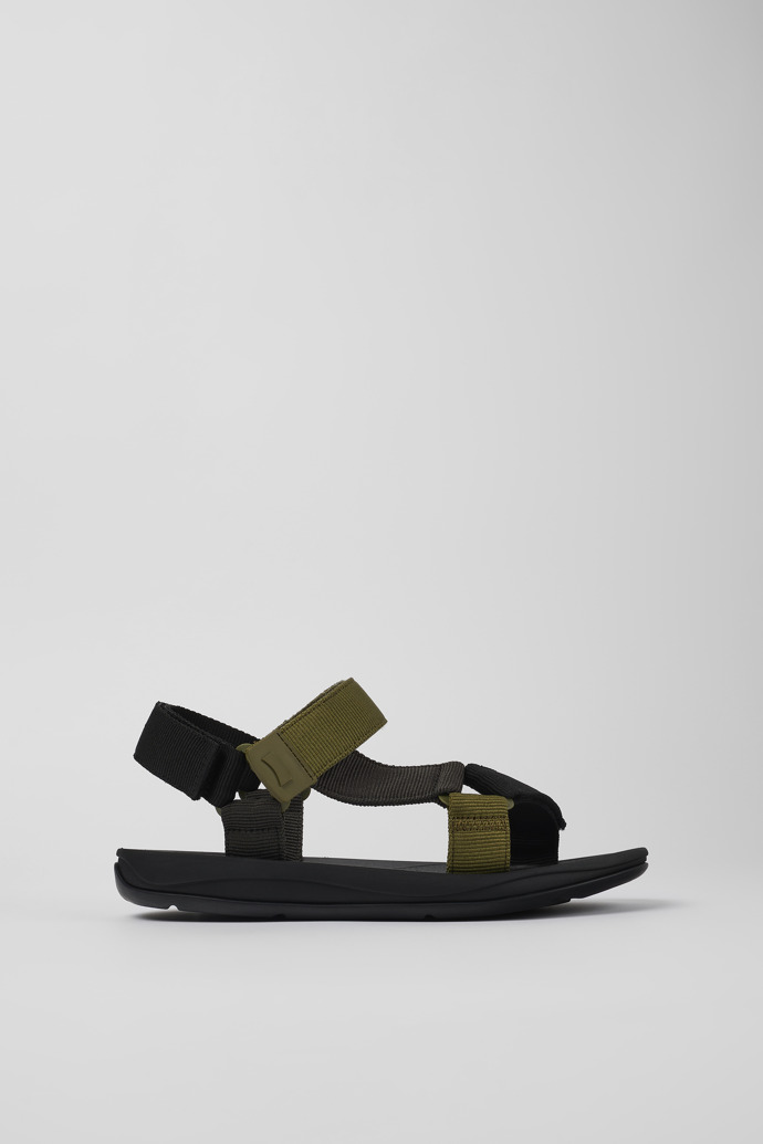 Image of Side view of Match Multicolored Textile Sandal for Men