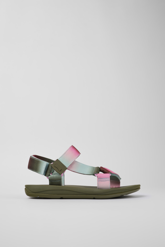 Side view of Twins Multicolored Textile Sandal for Men