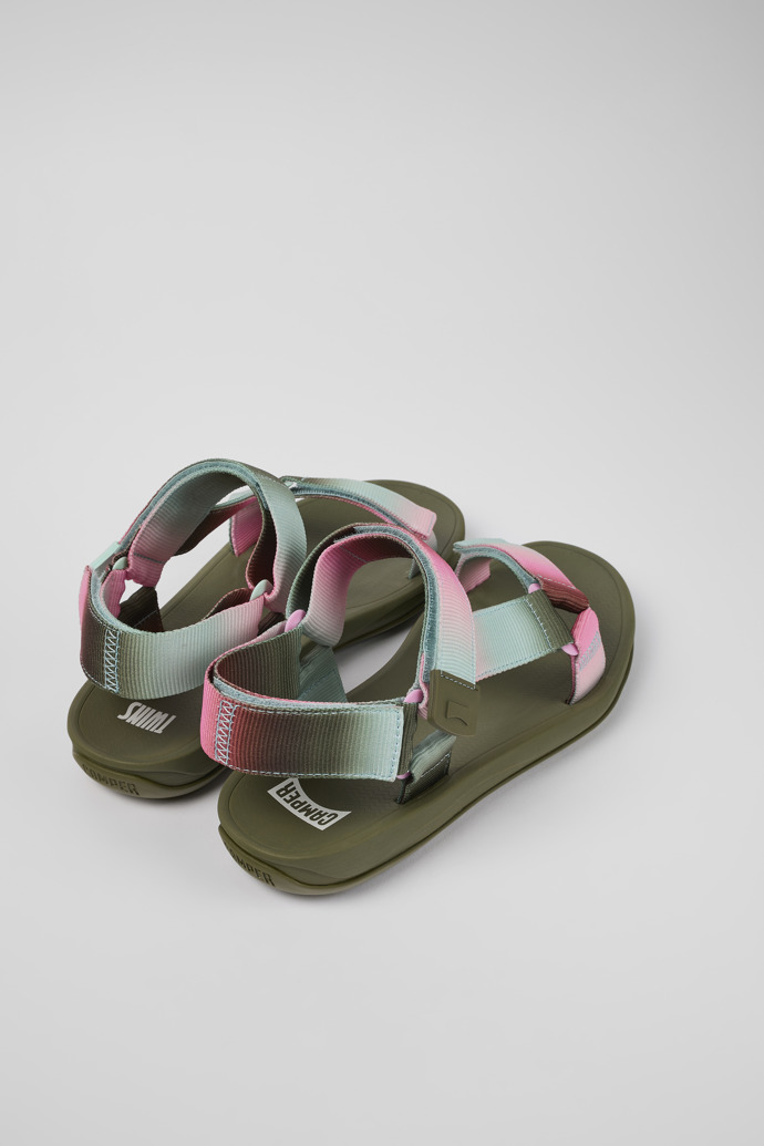 Back view of Twins Multicolored Textile Sandal for Men