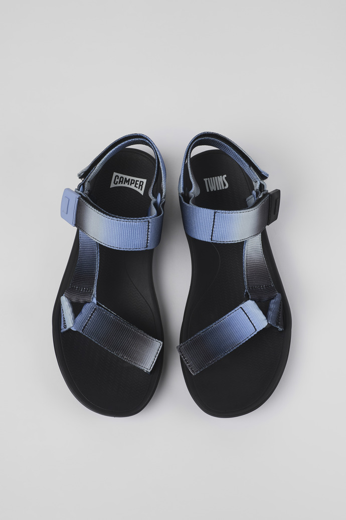 Image of Overhead view of Twins Multicolored Textile Sandal for Men