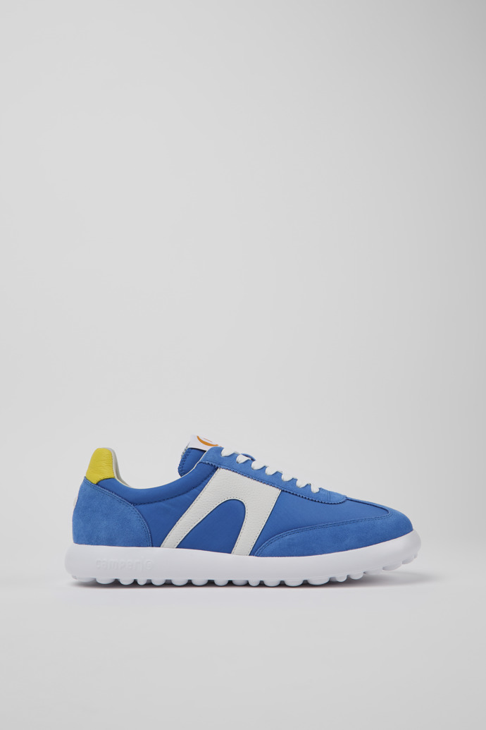 Side view of Pelotas XLite Blue and white sneakers for men
