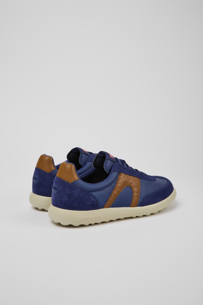 Back view of Pelotas XLite Blue and brown sneakers for men