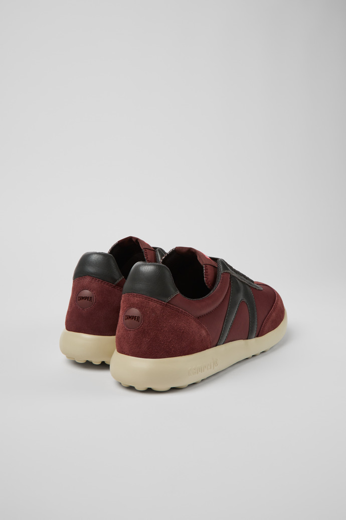 Back view of Pelotas XLite Burgundy textile and leather sneakers for men