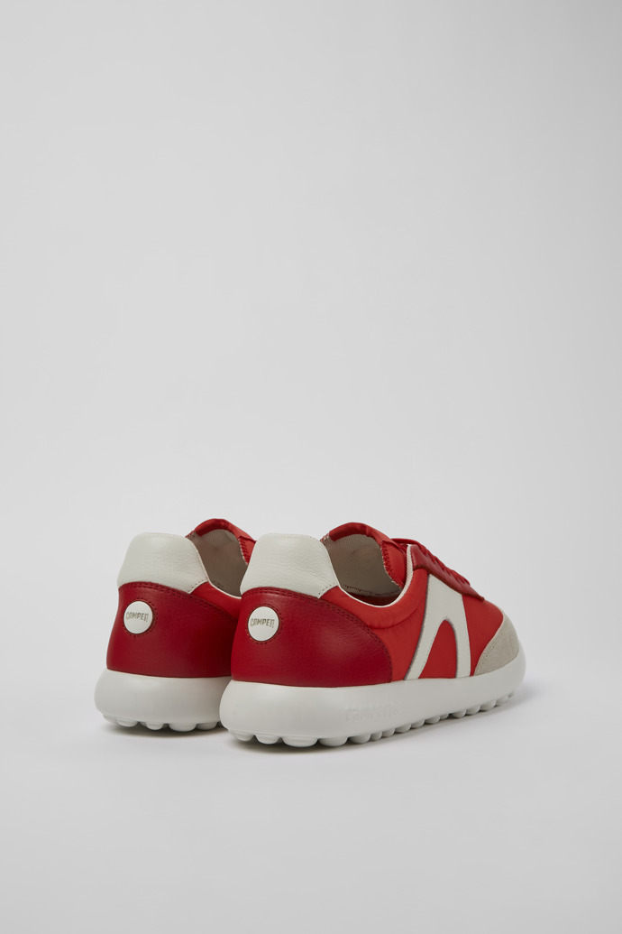 Back view of Pelotas Xlite Red Textile/Leather Sneaker for Men