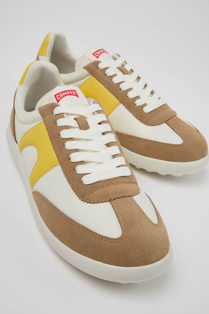 Close-up view of Pelotas Xlite Multicolor Textile and Nubuck Sneakers for Men.