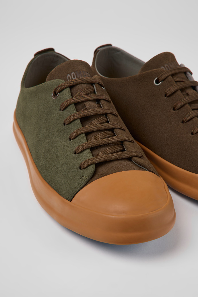 Close-up view of Twins Multicolored nubuck shoes for men