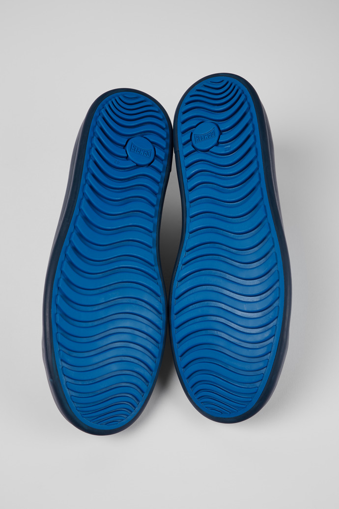 The soles of Twins Blue Leather Sneaker for Men