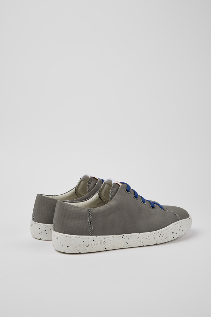 Back view of Peu Touring Grey recycled PET sneakers for men