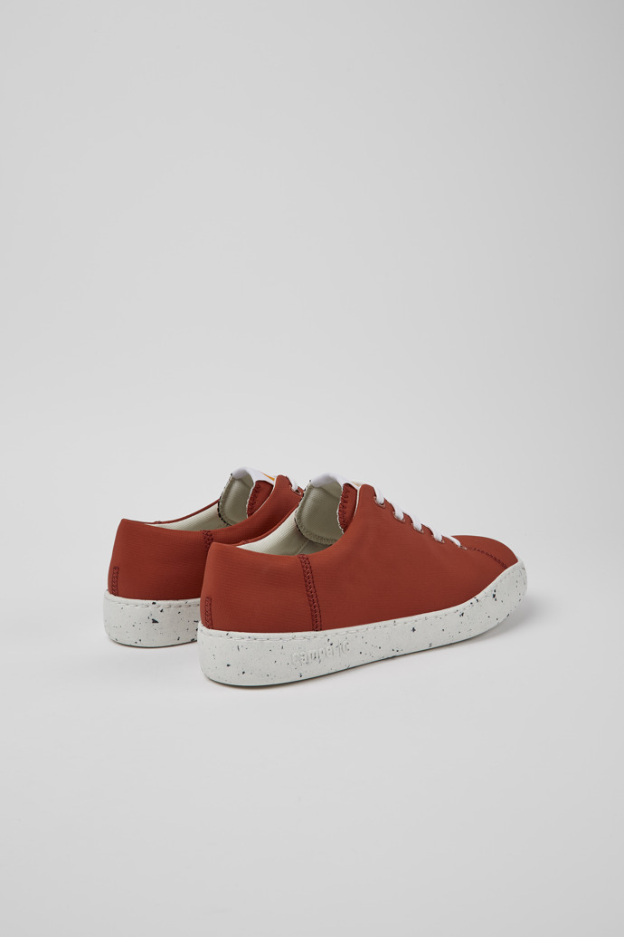 Back view of Peu Touring Red recycled PET sneakers for men