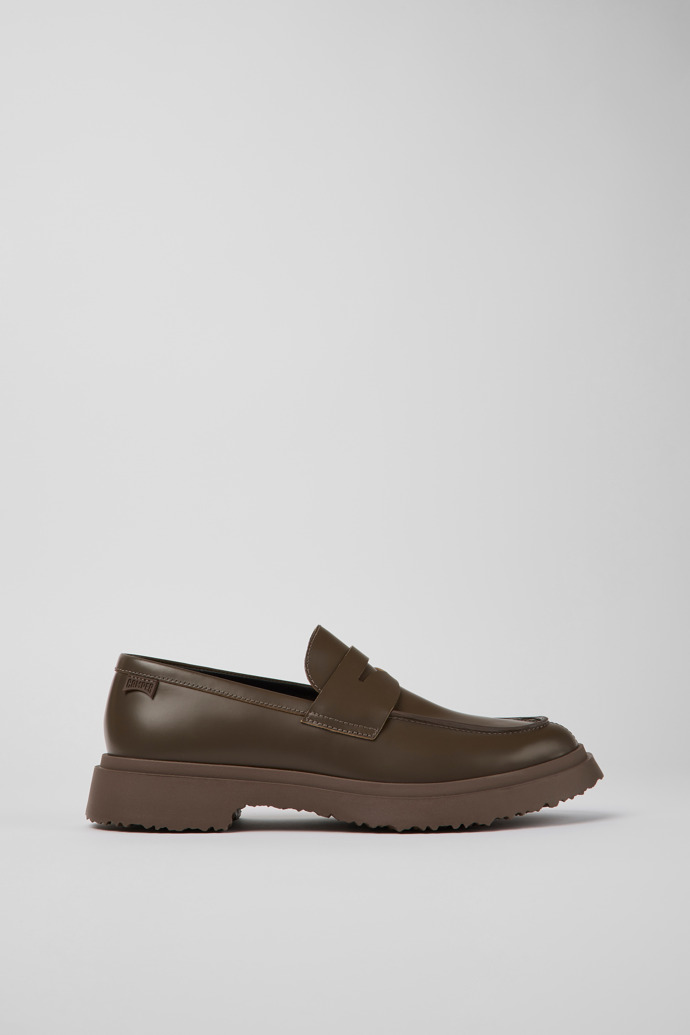 Side view of Walden Brown leather loafers for men