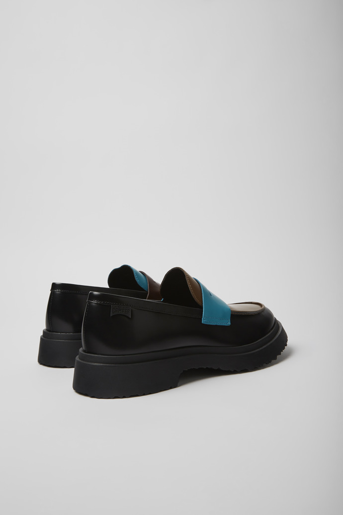 Back view of Twins Multicolored leather loafers for men