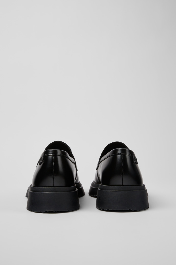 Back view of Walden Black leather loafers for men