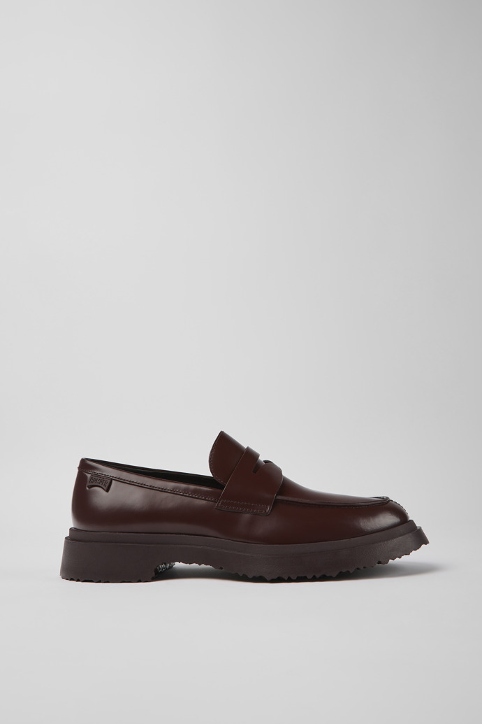 Image of Side view of Walden Burgundy leather loafers for men