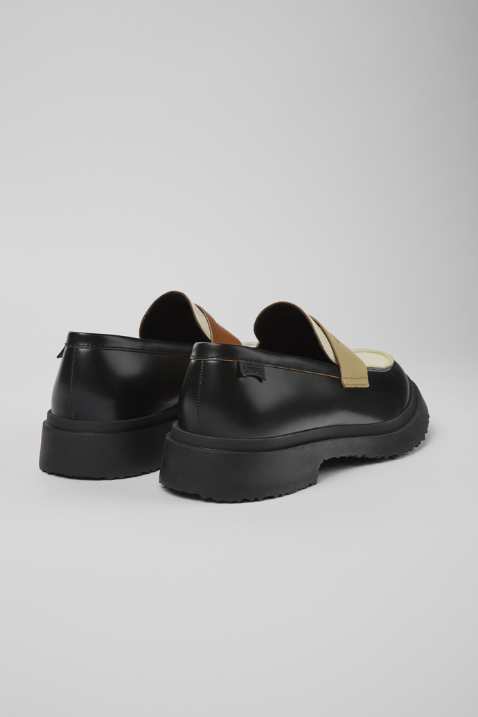 Back view of Twins Multicolored leather loafers for men