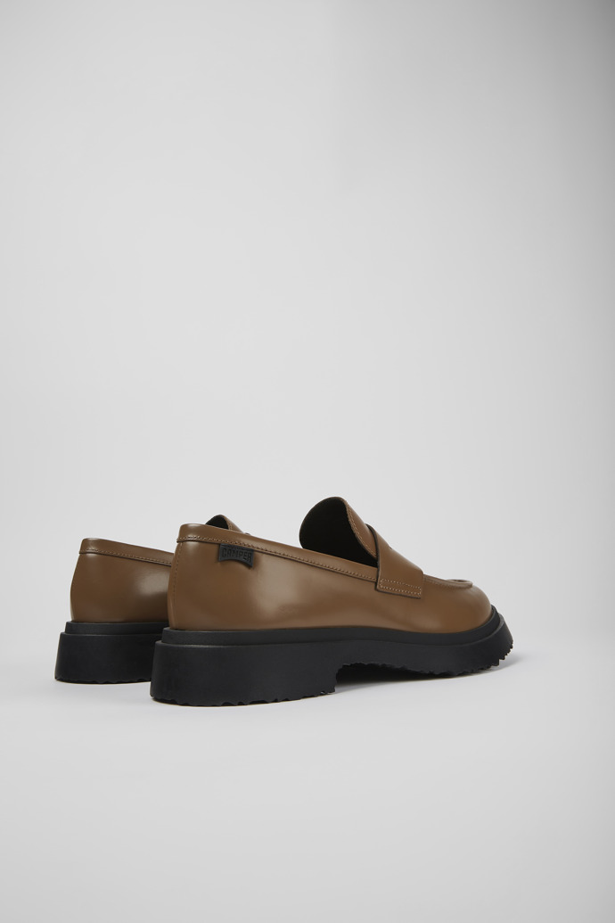 Back view of Walden Brown leather loafers for men