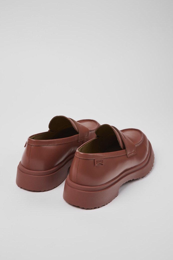 Back view of Walden Red Leather Moccasin for Men