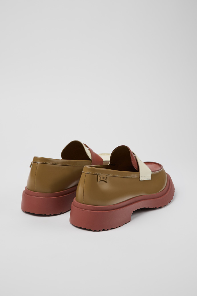 Back view of Twins Multicolored Leather Moccasin for Men
