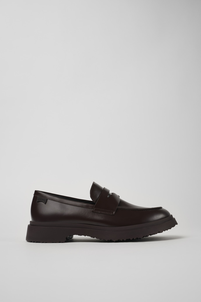 Side view of Walden Brown leather loafers for men