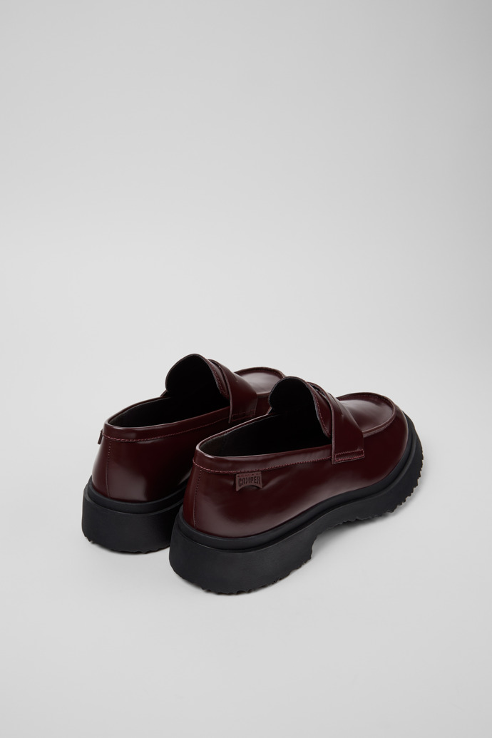 Back view of Walden Burgundy Leather Moccasins for Men.