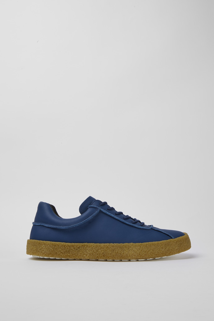 Side view of Bark Blue leather shoes for men