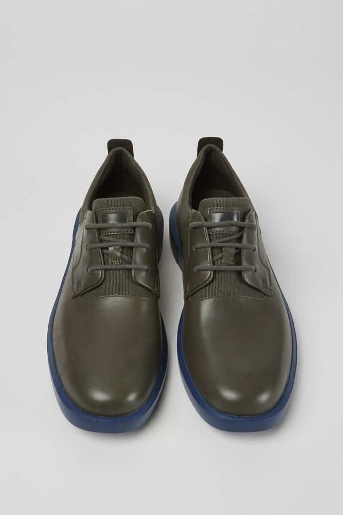 Overhead view of Bill Grey leather lace up shoes